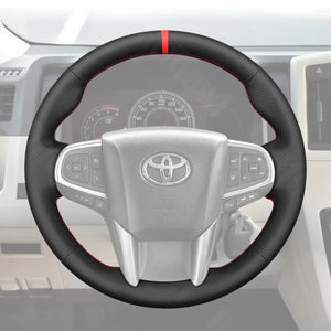 Griffowl Steering Wheel Cover for Bespoke Hatchback Toyota HiAce Granvia 2019-2025. Hand-sewn kit for drivers seeking precision and comfort.