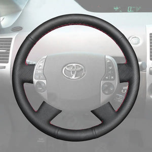 Griffowl Steering Wheel Cover for Bespoke Hatchback Toyota Prius 20 XW20 2003-2009. Hand-sewn kit for drivers seeking precision and comfort.