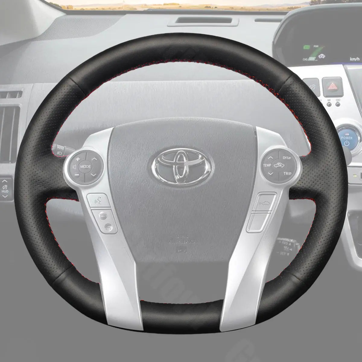 Griffowl Steering Wheel Cover for Bespoke Hatchback Toyota Prius 30 XW30 Prius+ Prius C Prius V 2009-2020. Premium kit for drivers who love to hand sew and DIY.