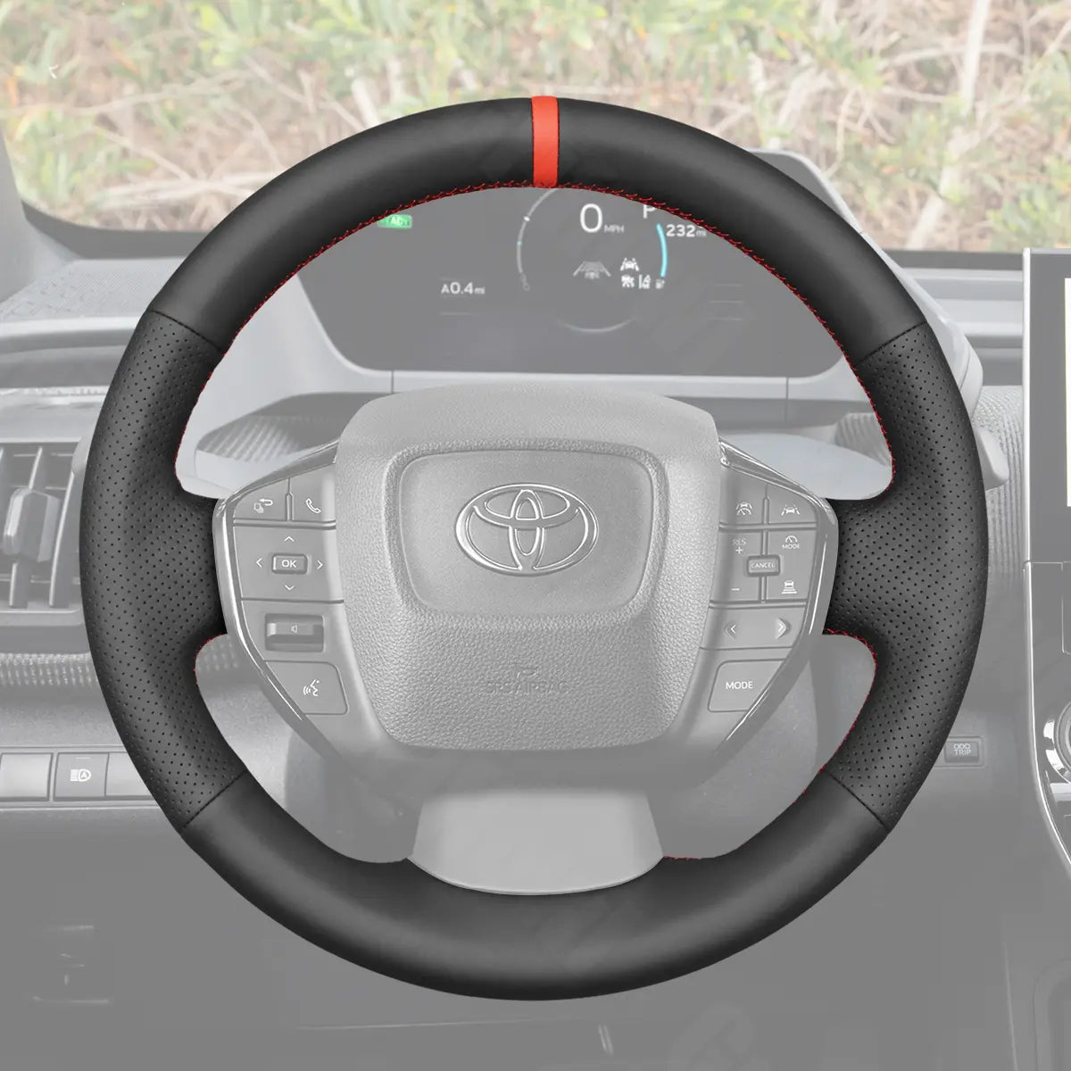 Griffowl Steering Wheel Cover for Bespoke Hatchback Toyota Prius VI XW60 Prius Prime bZ4X 2023-2025. Elevate your interior with Griffowl's wrap and stitch kit.