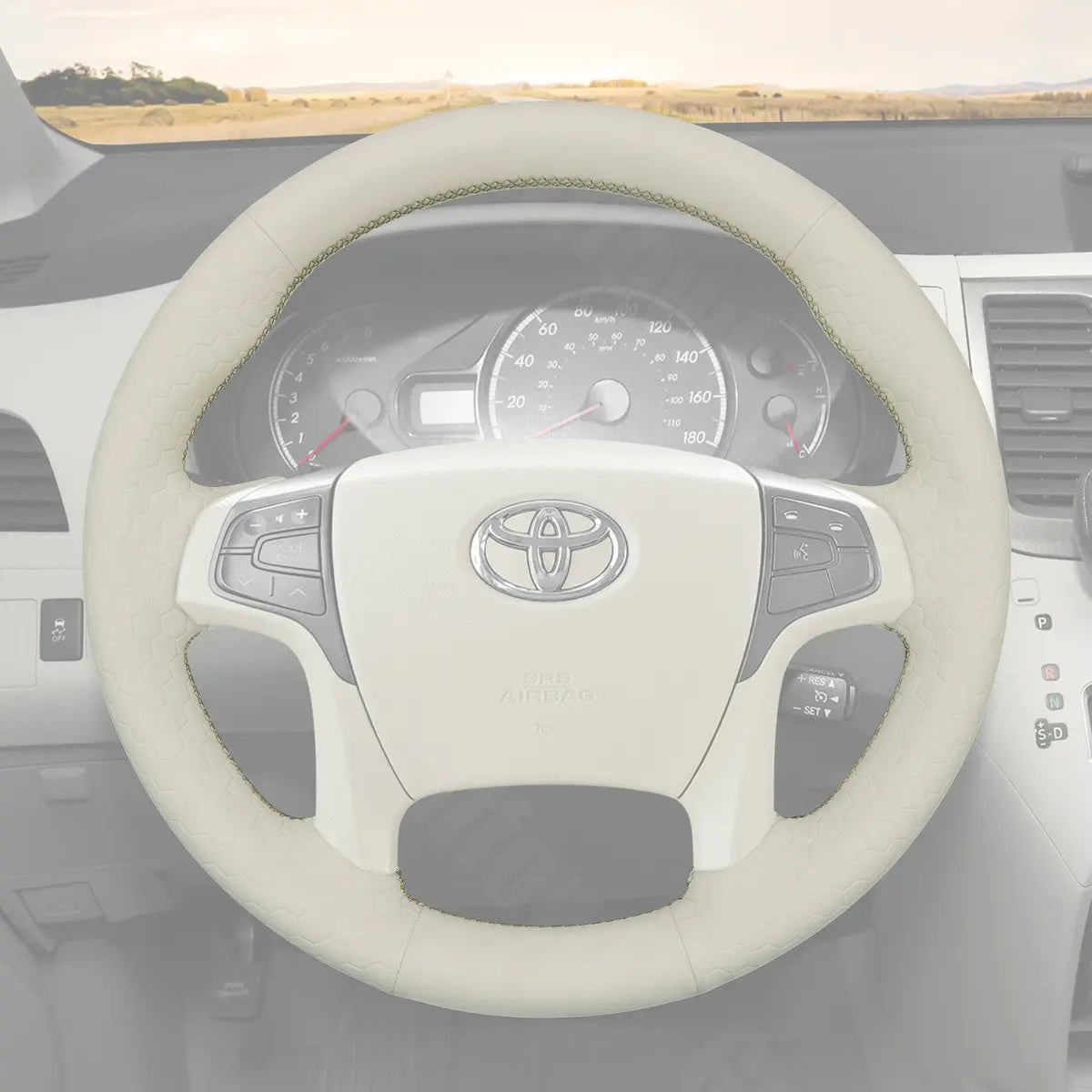 Griffowl Steering Wheel Cover for Bespoke Hatchback Toyota Sienna 2011-2014. Perfect grip with our steering wheel wrap and custom interior touch.