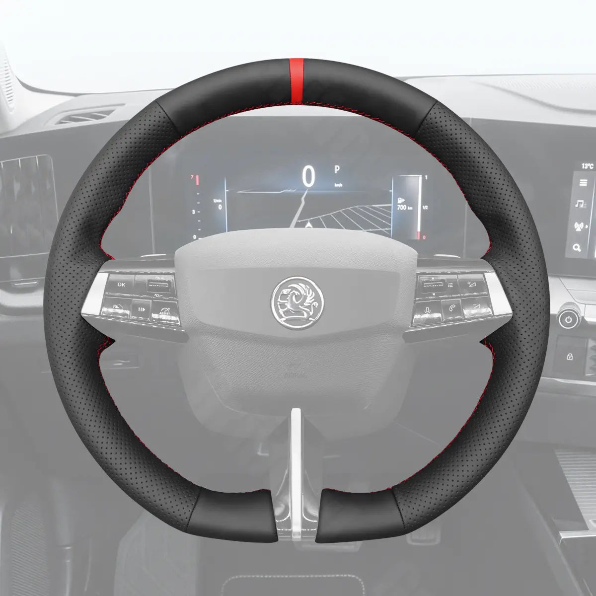 Griffowl Steering Wheel Cover for Bespoke Hatchback Vauxhall Astra Mk8 2022-2024. For refined interior upgrades using our wrap and stitch kit.
