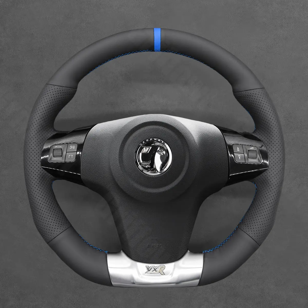 Griffowl Steering Wheel Cover for Bespoke Hatchback Vauxhall Corsa D OPC 2007-2015. Hand-sewn kit for drivers seeking precision and comfort.
