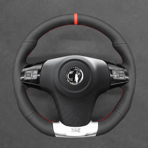 Griffowl Steering Wheel Cover for Bespoke Hatchback Vauxhall Corsa D OPC 2007-2015. Hand-sewn kit for drivers seeking precision and comfort.
