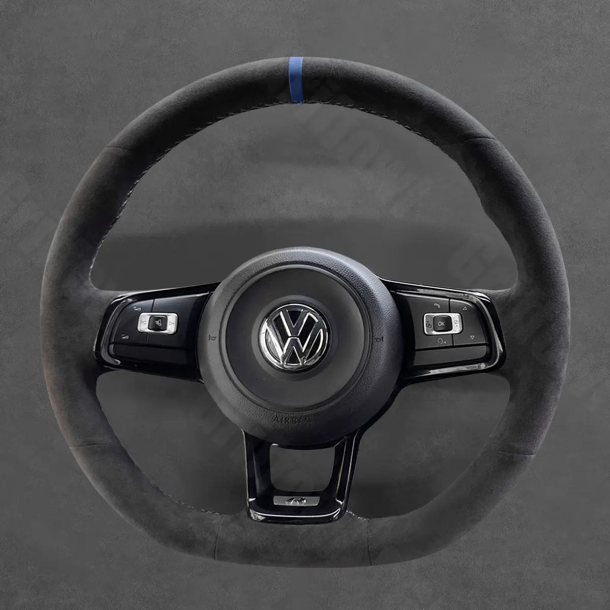 Griffowl Steering Wheel Cover for Bespoke Hatchback Volkswagen VW Golf GTI GTD GTE R Mk7 Polo R Line Mk5 Mk6 Scirocco Up! GTI Touran R Line 2014-2022. Compact, hand-sewn DIY wrap for quick interior mods and grip upgrade.
