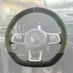 Griffowl Steering Wheel Cover for Bespoke Hatchback Volkswagen VW Golf GTI GTD GTE R Mk7 Polo R Line Mk5 Mk6 Scirocco Up! GTI Touran R Line 2014-2022. Compact, hand-sewn DIY wrap for quick interior mods and grip upgrade.
