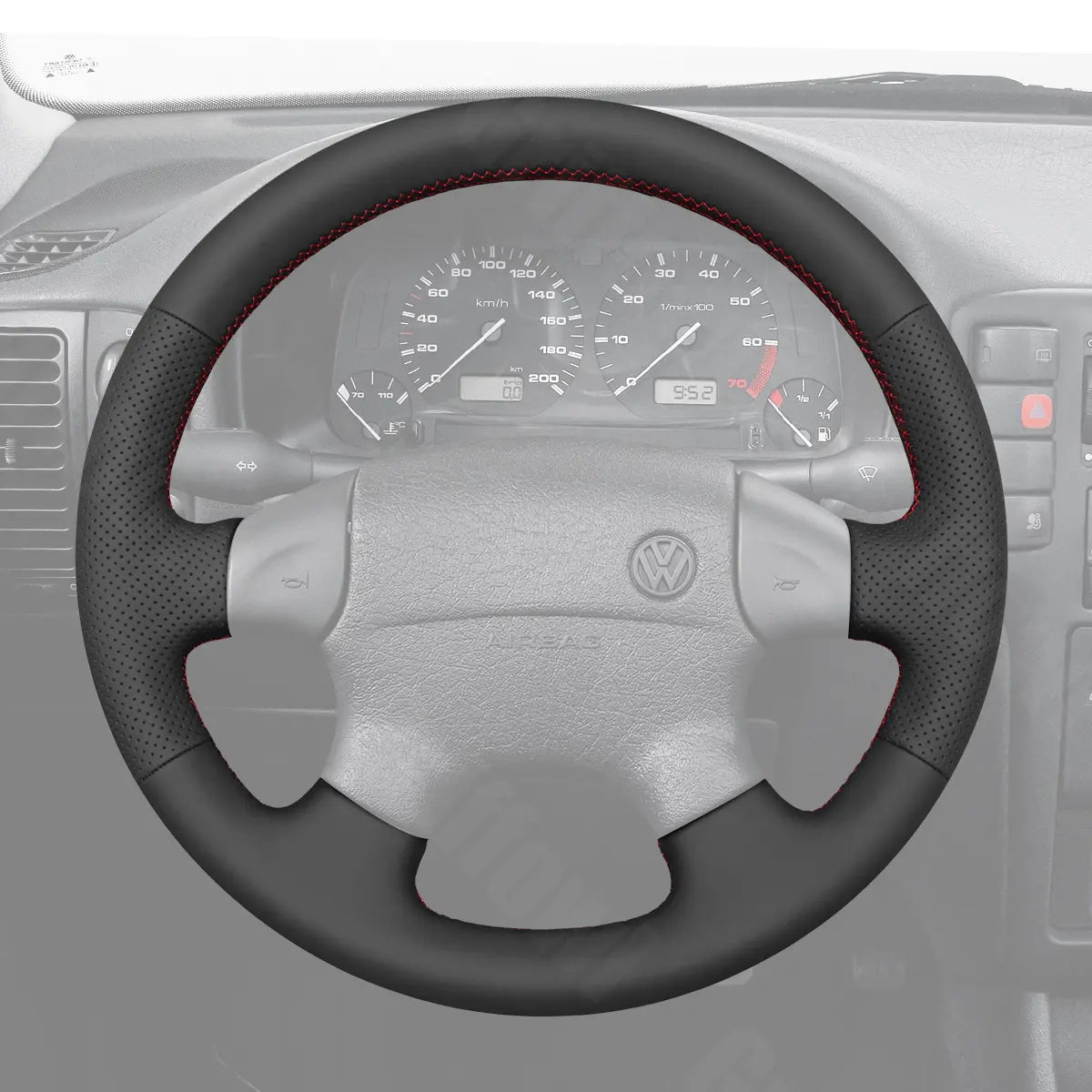 Griffowl Steering Wheel Cover for Bespoke Hatchback Volkswagen VW Golf GTI Mk3 Polo Mk3 1991-1998. Hand-sewn DIY kit blends grip, function, and style inside.
