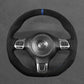 Griffowl Steering Wheel Cover for Bespoke Hatchback Volkswagen VW Golf GTI Mk6 Polo GTI R-Line Mk5 Scirocco 2009-2014. Compact, hand-sewn DIY wrap for quick interior mods and grip upgrade.
