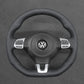 Griffowl Steering Wheel Cover for Bespoke Hatchback Volkswagen VW Golf GTI Mk6 Polo GTI R-Line Mk5 Scirocco 2009-2014. Compact, hand-sewn DIY wrap for quick interior mods and grip upgrade.
