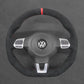 Griffowl Steering Wheel Cover for Bespoke Hatchback Volkswagen VW Golf GTI Mk6 Polo GTI R-Line Mk5 Scirocco 2009-2014. Compact, hand-sewn DIY wrap for quick interior mods and grip upgrade.
