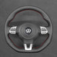 Griffowl Steering Wheel Cover for Bespoke Hatchback Volkswagen VW Golf GTI Mk6 Polo GTI R-Line Mk5 Scirocco 2009-2014. Compact, hand-sewn DIY wrap for quick interior mods and grip upgrade.

