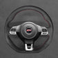 Griffowl Steering Wheel Cover for Bespoke Hatchback Volkswagen VW Golf GTI Mk6 Polo GTI R-Line Mk5 Scirocco 2009-2014. Compact, hand-sewn DIY wrap for quick interior mods and grip upgrade.
