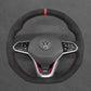 Griffowl Steering Wheel Cover for Bespoke Hatchback Volkswagen VW Golf GTI Mk8 2021-2025. Elevate your interior with Griffowl's wrap and stitch kit.
