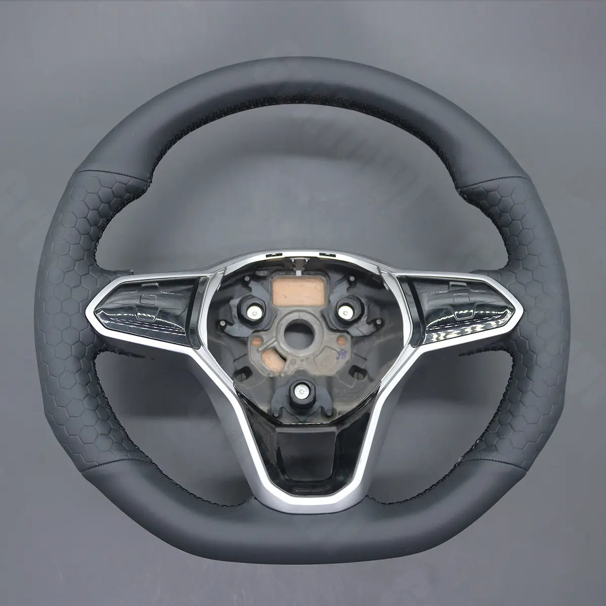 Griffowl Steering Wheel Cover for Bespoke Hatchback Volkswagen VW Golf GTI Mk8 2021-2025. Elevate your interior with Griffowl's wrap and stitch kit.
