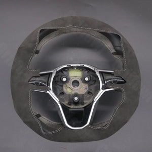 Griffowl Steering Wheel Cover for Bespoke Hatchback Volkswagen VW Golf GTI Mk8 2021-2025. Elevate your interior with Griffowl's wrap and stitch kit.
