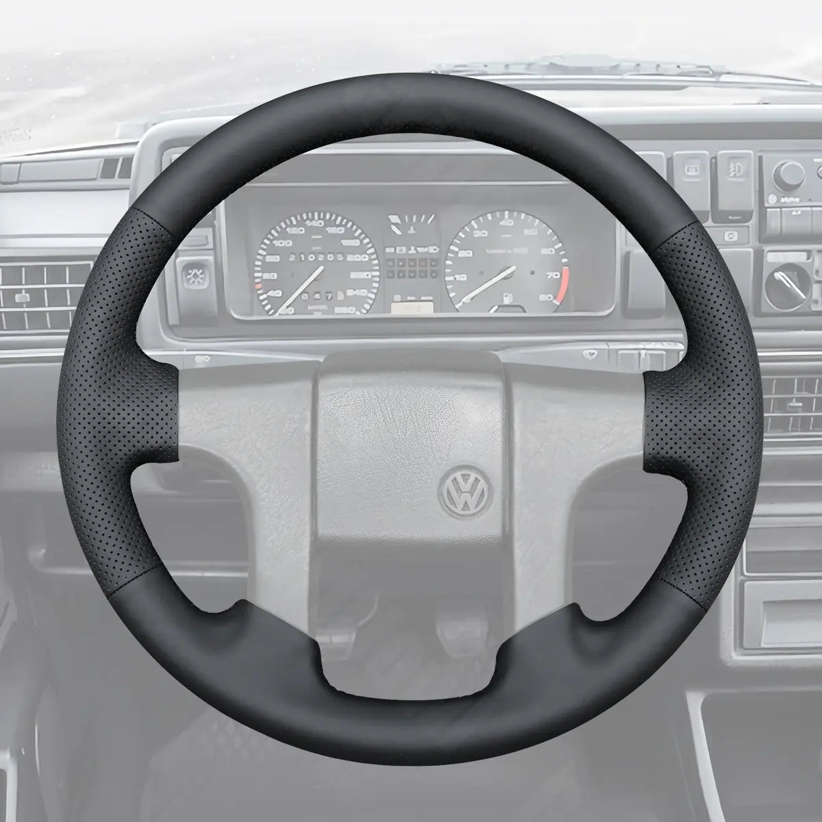 Griffowl Steering Wheel Cover for Bespoke Hatchback Volkswagen VW Golf Mk2 GTI 1984-1999. Elevate your interior with Griffowl's wrap and stitch kit.
