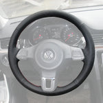 Griffowl Steering Wheel Cover for Bespoke Hatchback Volkswagen VW Golf Mk6 Plus Polo Mk5 Touran 2009-2015. Premium kit for drivers who love to hand sew and DIY.
