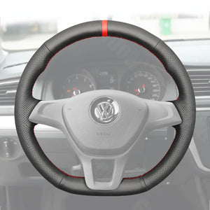 Griffowl Steering Wheel Cover for Bespoke Hatchback Volkswagen VW Golf GTI Mk6 Polo GTI R-Line Mk5 Scirocco 2009-2014. Compact, hand-sewn DIY wrap for quick interior mods and grip upgrade.
