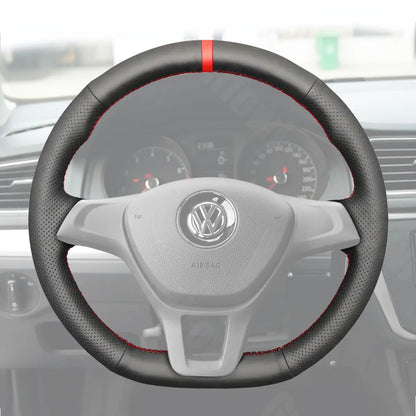 Griffowl Steering Wheel Cover for Bespoke Hatchback Volkswagen VW Golf GTI Mk6 Polo GTI R-Line Mk5 Scirocco 2009-2014. Compact, hand-sewn DIY wrap for quick interior mods and grip upgrade.

