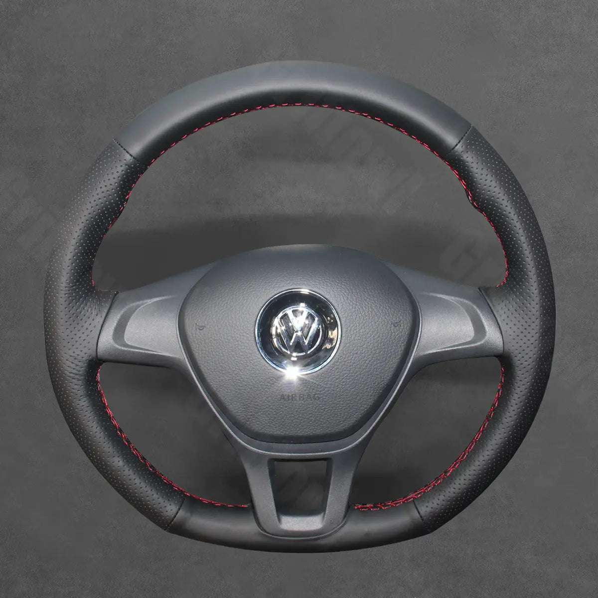Griffowl Steering Wheel Cover for Bespoke Hatchback Volkswagen VW Golf GTI Mk6 Polo GTI R-Line Mk5 Scirocco 2009-2014. Compact, hand-sewn DIY wrap for quick interior mods and grip upgrade.
