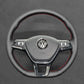 Griffowl Steering Wheel Cover for Bespoke Hatchback Volkswagen VW Golf Mk7 Polo Mk5 Mk6 Up! Touran Sharan Caddy Grand California Crafter 2013-2021. Compact, hand-sewn DIY wrap for quick interior mods and grip upgrade.
