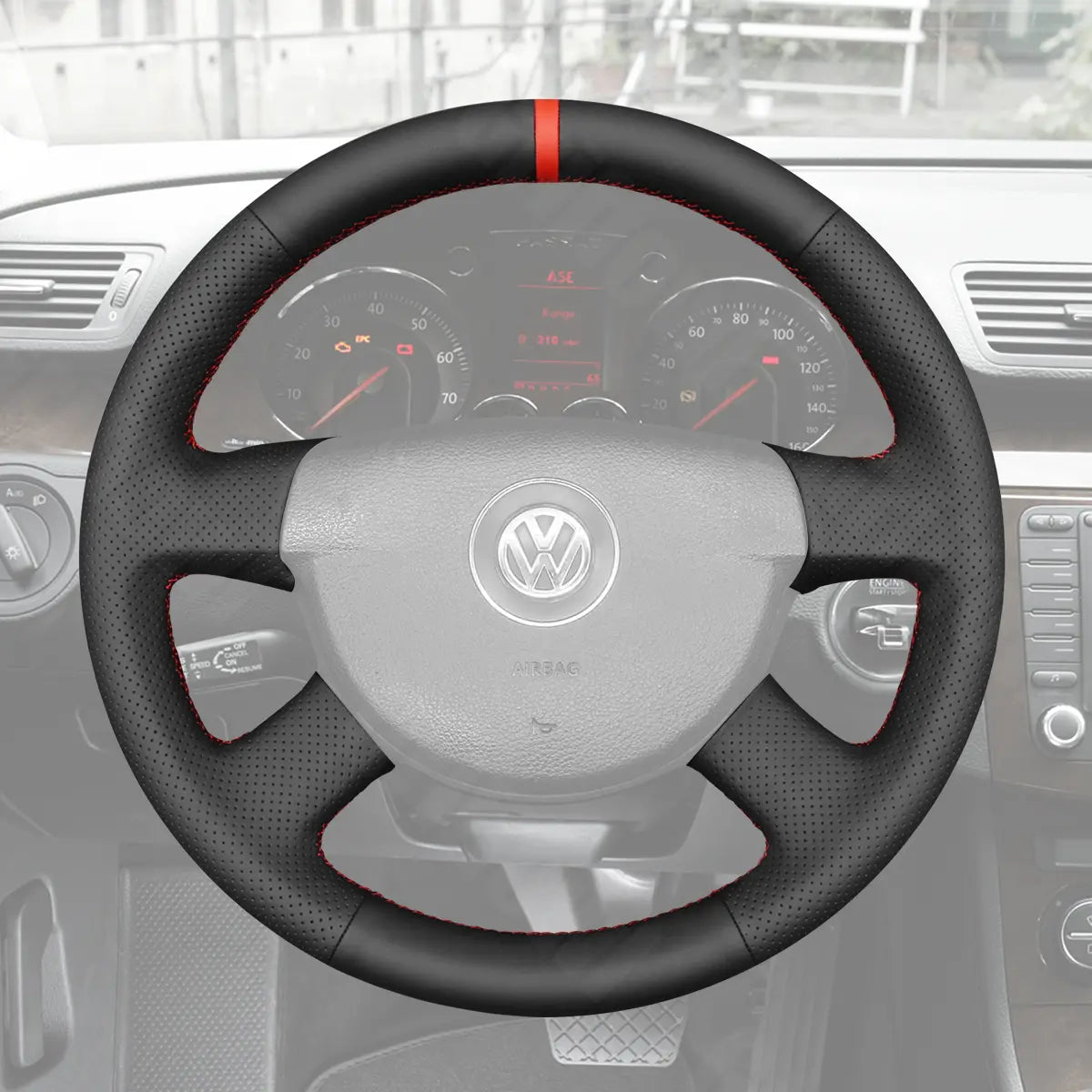 Griffowl Steering Wheel Cover for Bespoke Hatchback Volkswagen VW Transporter 2005-2009. Elevate your interior with Griffowl's wrap and stitch kit.
