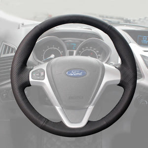 Griffowl Steering Wheel Cover for Bespoke  Ford Fiesta Mk6 Ka Ka+ B-MAX Transit Mk7 Tourneo Courier Fiesta Mk6 2012-2022. Compact, hand-sewn DIY wrap for quick interior mods and grip upgrade.