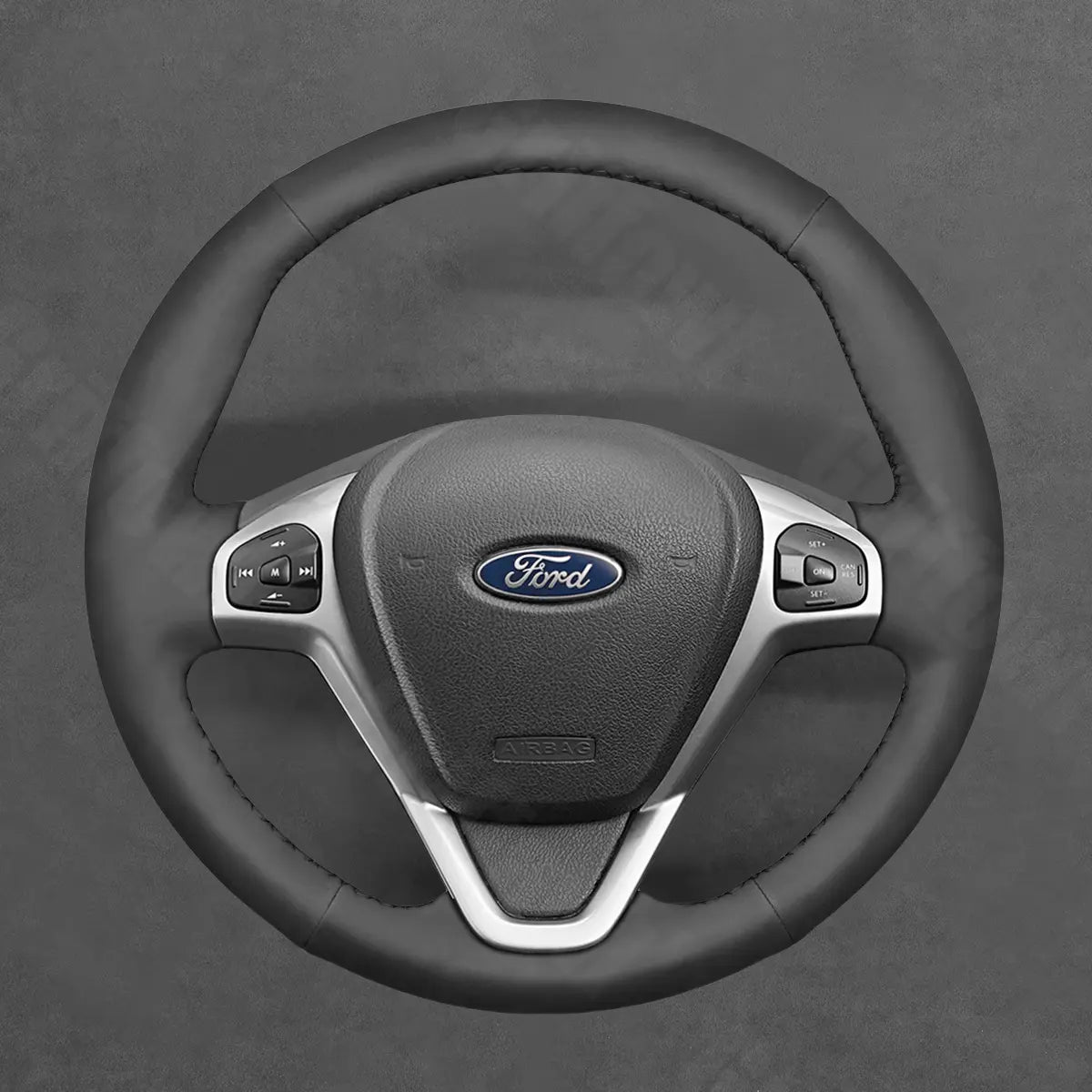 Griffowl Steering Wheel Cover for Bespoke  Ford Fiesta Mk6 Ka Ka+ B-MAX Transit Mk7 Tourneo Courier Fiesta Mk6 2012-2022. Compact, hand-sewn DIY wrap for quick interior mods and grip upgrade.
