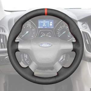 Griffowl Steering Wheel Cover for Bespoke Hatchback Ford Focus Mk3 C MAX Grand C MAX Escape Kuga 2010-2015. Elevate your interior with Griffowl's wrap and stitch kit.