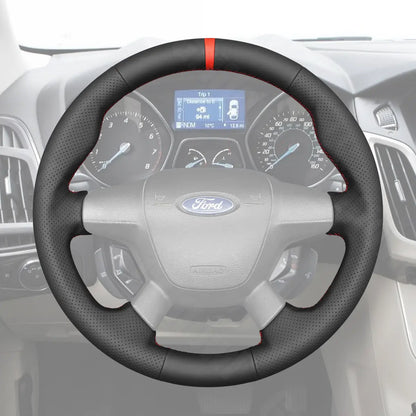 Griffowl Steering Wheel Cover for Bespoke Hatchback Ford Focus Mk3 C MAX Grand C MAX Escape Kuga 2010-2015. Elevate your interior with Griffowl's wrap and stitch kit.