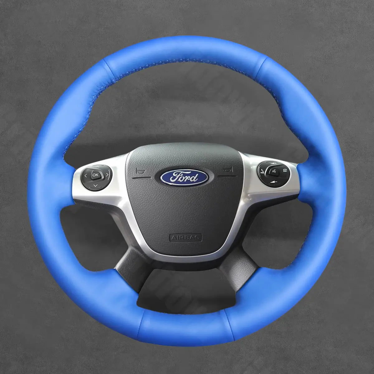 Griffowl Steering Wheel Cover for Bespoke Hatchback Ford Focus Mk3 C MAX Grand C MAX Escape Kuga 2010-2015. Elevate your interior with Griffowl's wrap and stitch kit.