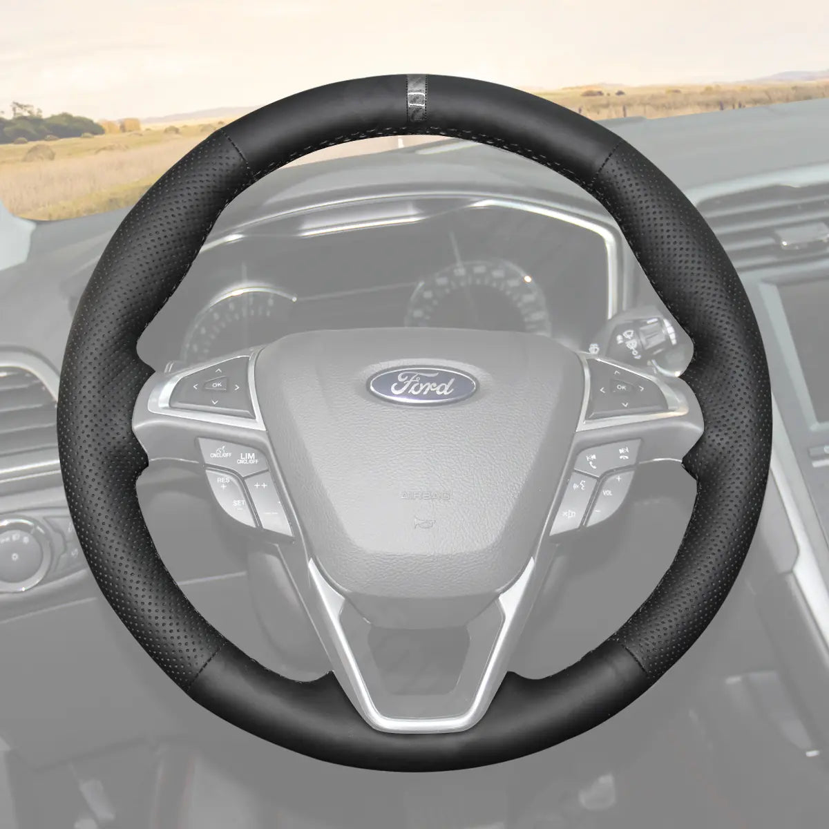 Griffowl Steering Wheel Cover for Bespoke Ford S MAX Galaxy Fusion Mondeo Mk5 2015-2024. For refined interior upgrades using our wrap and stitch kit.