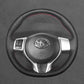 Griffowl Steering Wheel Cover for Bespoke Hatchback Toyota-Verso-S-Yaris. Griffowl's interior mod with hand-sewn DIY steering wheel kit.