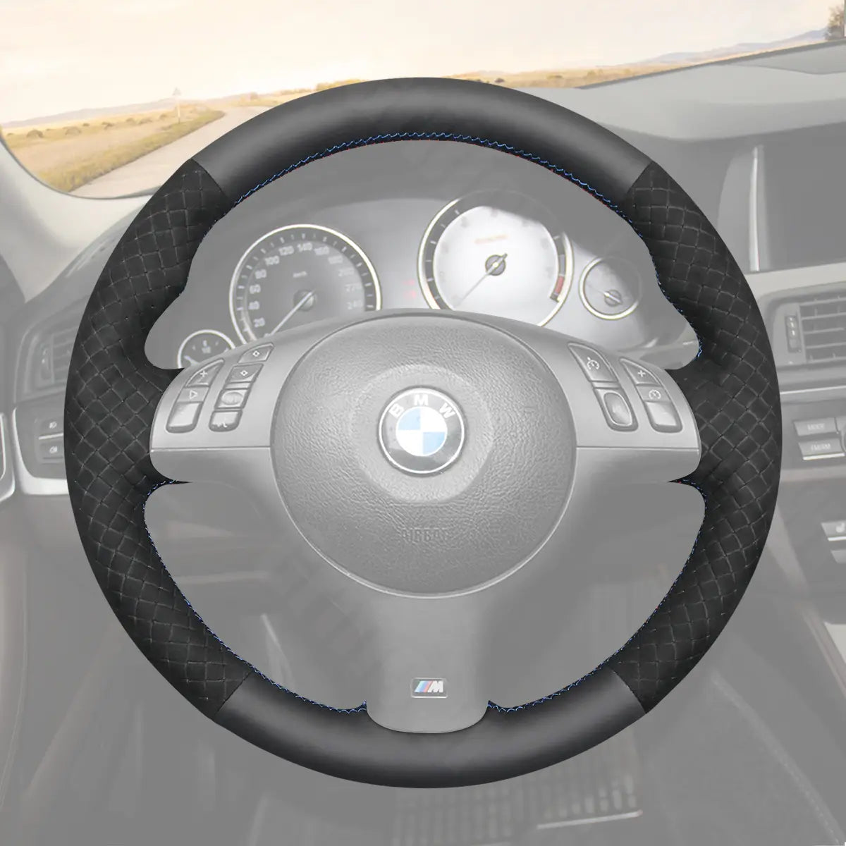 Griffowl Steering Wheel Cover for Crafted Touring BMW 3 Series E46 5 Series E39 2000-2004. Elevate your interior with Griffowl's wrap and stitch kit.