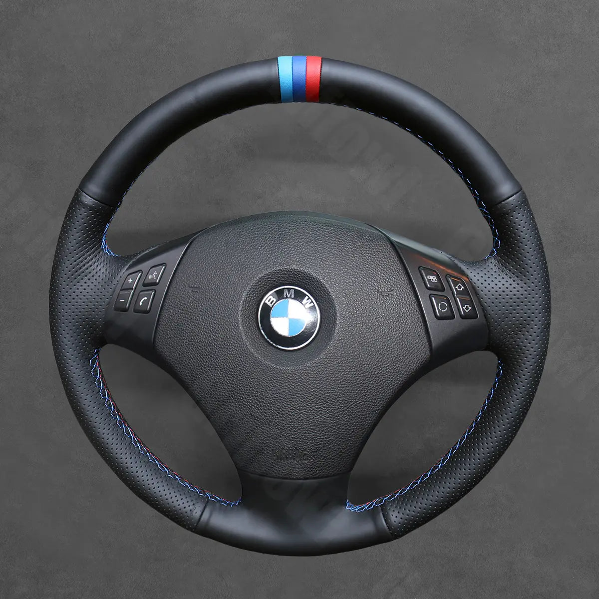 Griffowl Steering Wheel Cover for Crafted Touring BMW 3 Series E91 2005 2006-2011. For refined interior upgrades using our wrap and stitch kit.