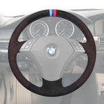 Griffowl Steering Wheel Cover for Crafted Touring BMW 5 Series E61 2004-2009. Griffowl's interior mod with hand-sewn DIY steering wheel kit.