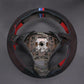 Griffowl Steering Wheel Cover for Crafted Touring BMW 5 Series E61 2004-2009. Griffowl's interior mod with hand-sewn DIY steering wheel kit.