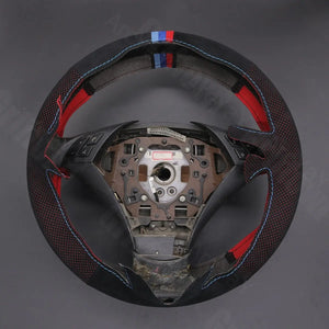 Griffowl Steering Wheel Cover for Crafted Touring BMW 5 Series E61 2004-2009. Griffowl's interior mod with hand-sewn DIY steering wheel kit.