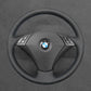 Griffowl Steering Wheel Cover for Crafted Touring BMW 5 Series E61 2004-2009. Griffowl's interior mod with hand-sewn DIY steering wheel kit.