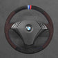 Griffowl Steering Wheel Cover for Crafted Touring BMW 5 Series E61 2004-2009. Griffowl's interior mod with hand-sewn DIY steering wheel kit.