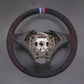 Griffowl Steering Wheel Cover for Crafted Touring BMW 5 Series E61 2004-2009. Griffowl's interior mod with hand-sewn DIY steering wheel kit.