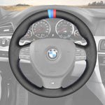 Griffowl Steering Wheel Cover for Crafted Touring BMW 5 Series F11 2010-2013. Griffowl's interior mod with hand-sewn DIY steering wheel kit.