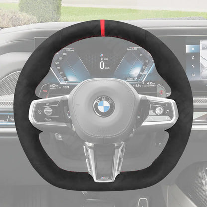 Griffowl Steering Wheel Cover for Crafted Touring BMW 5 Series G61 Crafted Touring i5 G61 2023-2025. Hand-sewn DIY kit blends grip, function, and style inside.