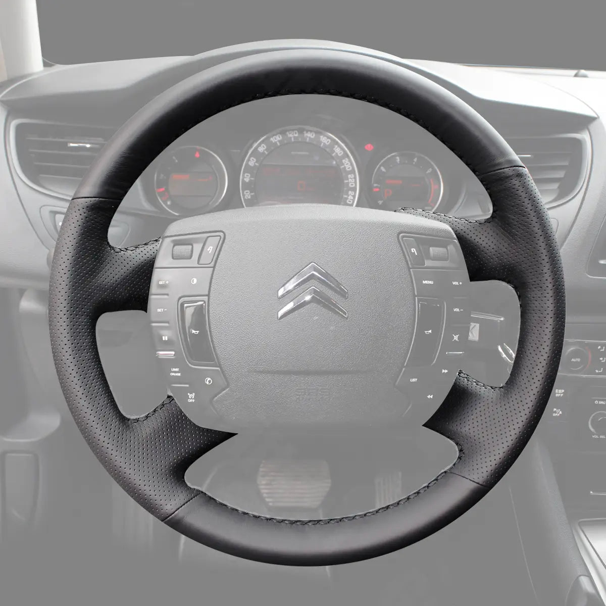 Griffowl Steering Wheel Cover for Crafted Touring Citroen C5 2008-2016. Perfect grip with our steering wheel wrap and custom interior touch.
