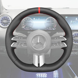 Griffowl Steering Wheel Cover for Crafted Touring Mercedes Benz CLA-Class X118 2024-2025. Elevate your interior with Griffowl's wrap and stitch kit.