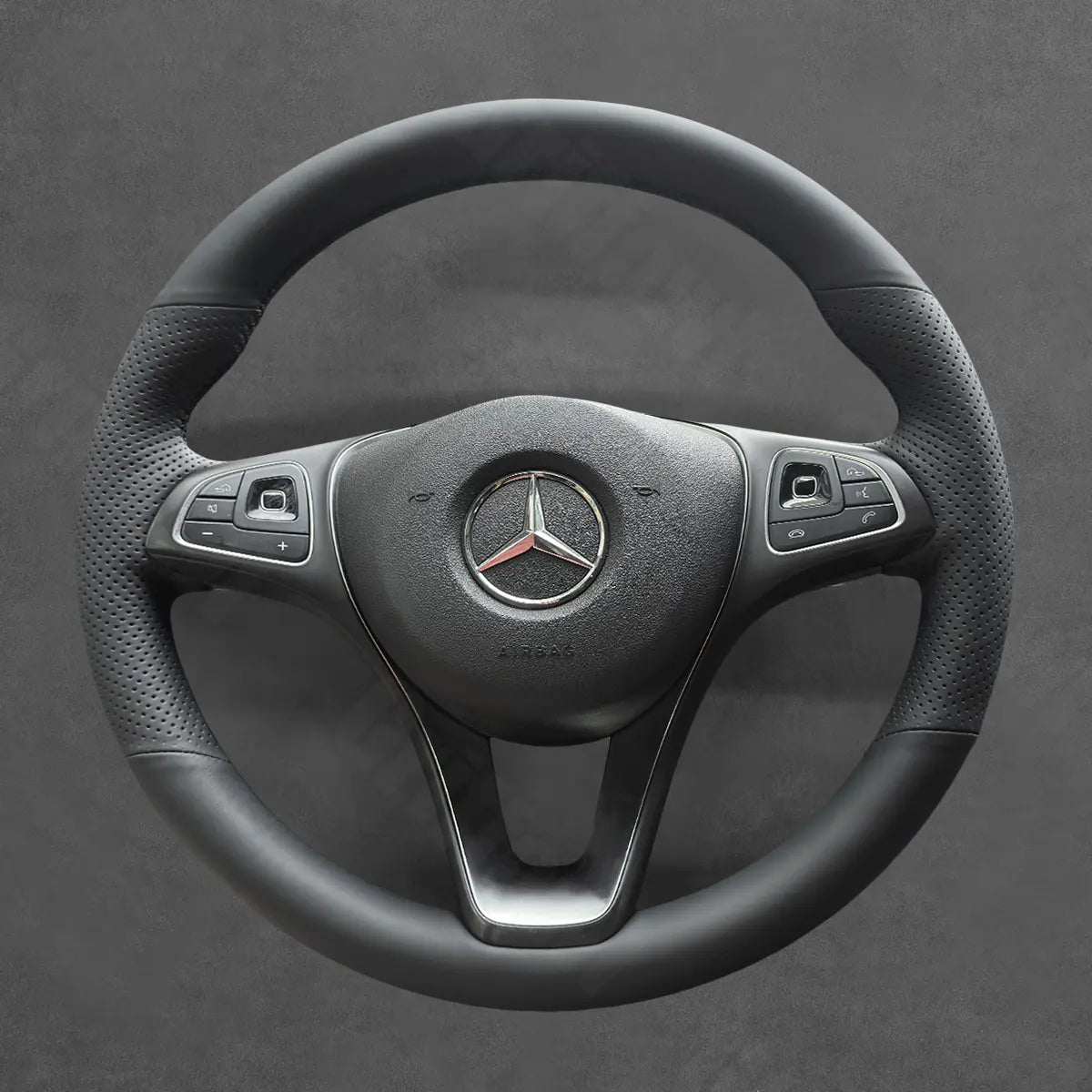Griffowl Steering Wheel Cover for Crafted Touring Mercedes Benz CLS-Class X218 2014-2018. Elevate your interior with Griffowl's wrap and stitch kit.