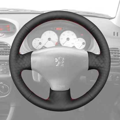 Griffowl Steering Wheel Cover for Crafted Touring Peugeot 206 SW 2001-2009. Perfect grip with our steering wheel wrap and custom interior touch.