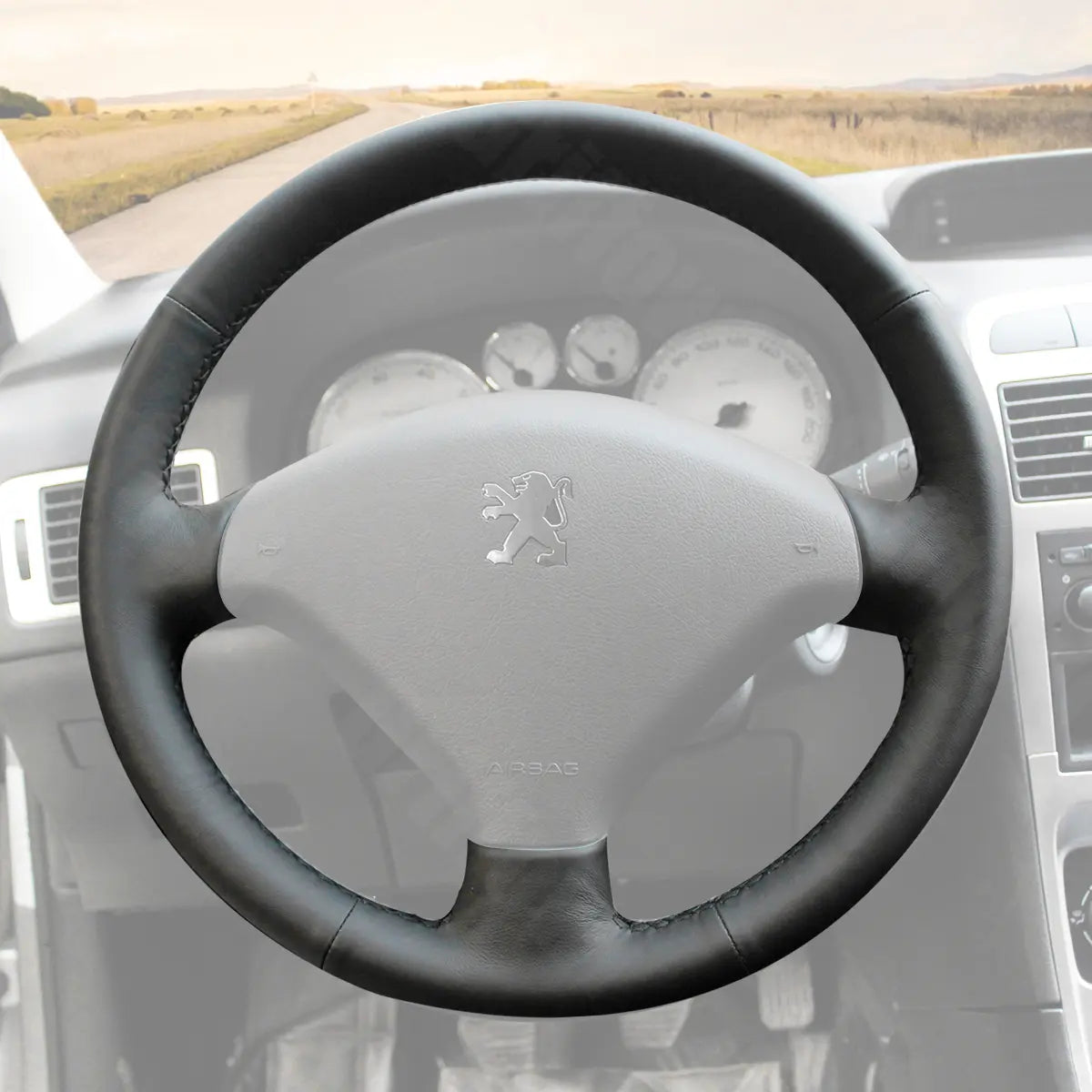 Griffowl Steering Wheel Cover for Crafted Touring Peugeot 307 SW 2002-2008. Perfect grip with our steering wheel wrap and custom interior touch.
