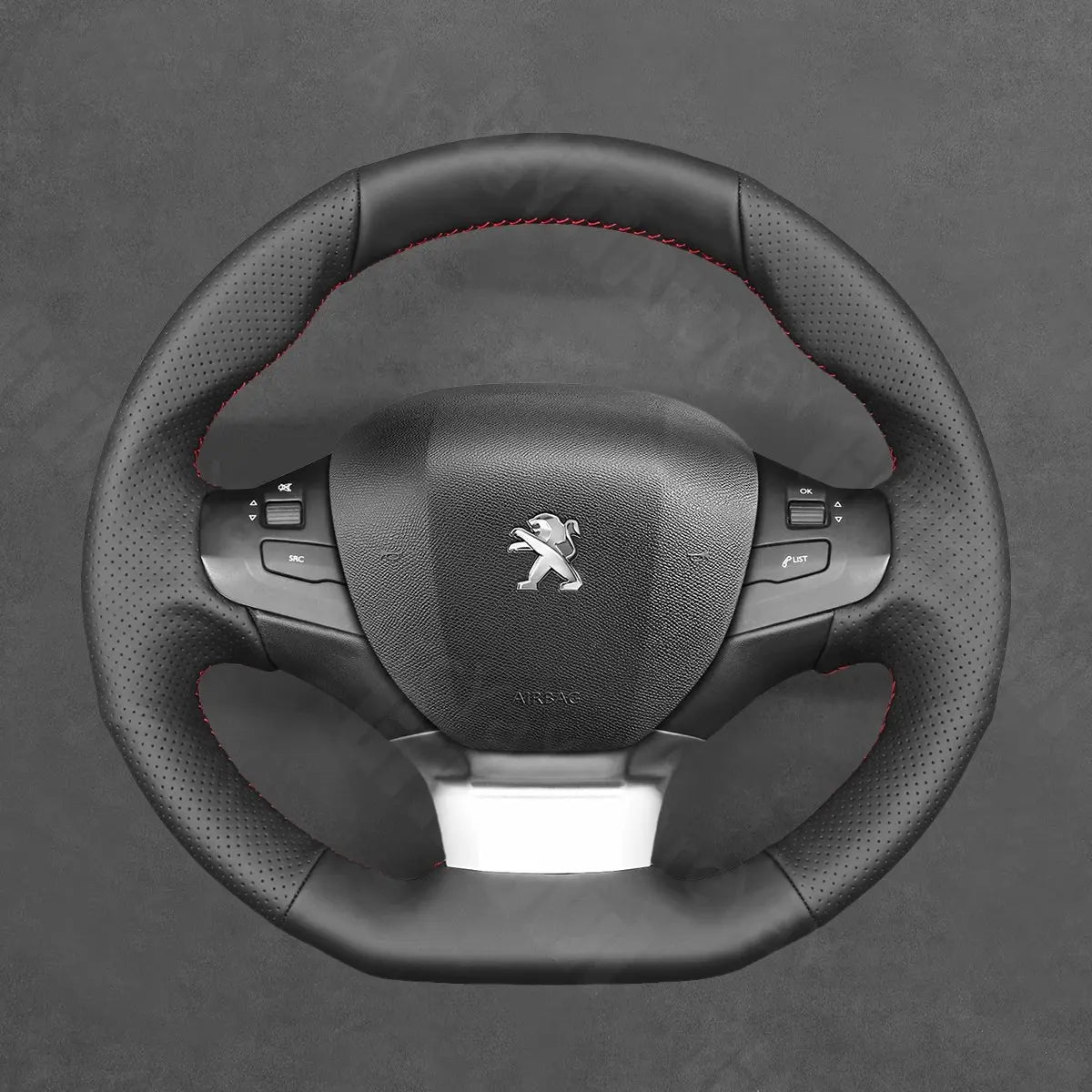 Griffowl Steering Wheel Cover for Crafted Touring Peugeot 308 SW 2014-2021. Perfect grip with our steering wheel wrap and custom interior touch.