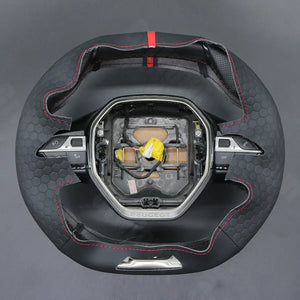 Griffowl Steering Wheel Cover for Crafted Touring Peugeot 308 SW GT 508 SW GT GT Line e-308 SW 2019-2025. Perfect for enthusiasts seeking refined interior mods.